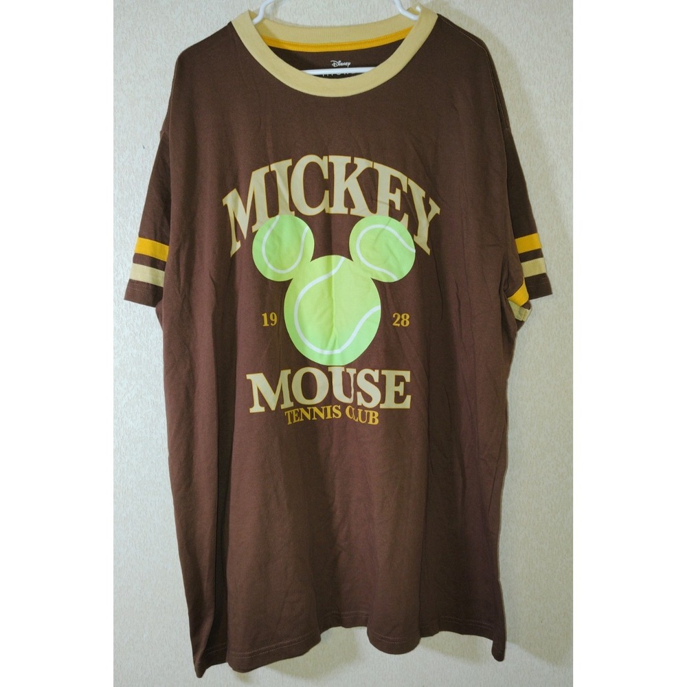 Disney Mickey Mouse Tennis Club Men's Brown Graphic Tee 2XL
